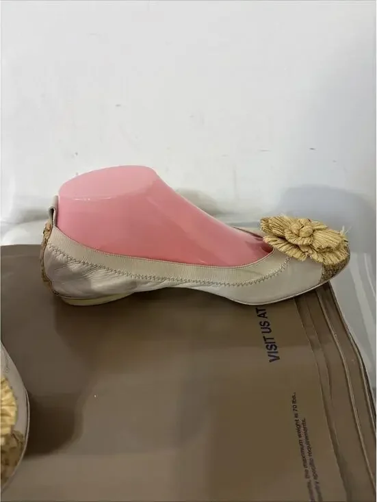 Chanel Lamskin Ballet Interlocking CC Logo Cork Toe Flats 39 Beautiful - Picture 6 of 12